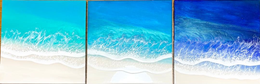 心をリセットしたい方へ　海アート　レジンアート　90cm（30cm角×3枚）