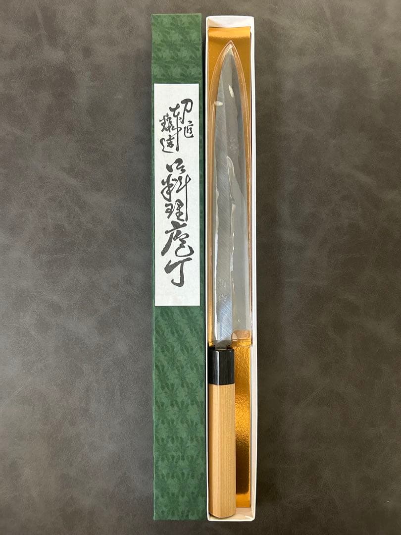 仙助 柳刃包丁 270mm 安来鋼青紙２号 PWCシノギ柄