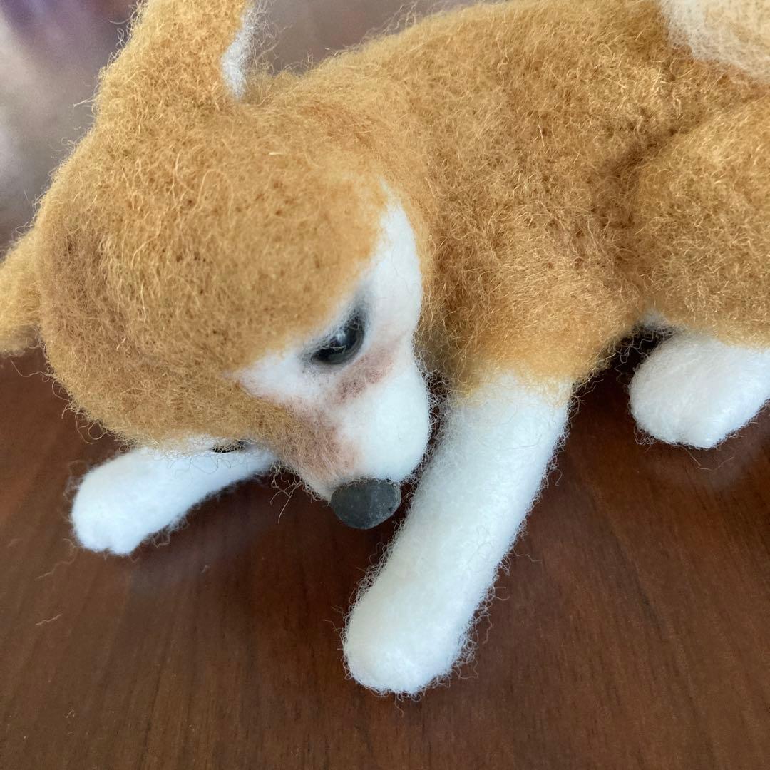 羊毛フェルト　柴犬　ハンドメイド　17センチ