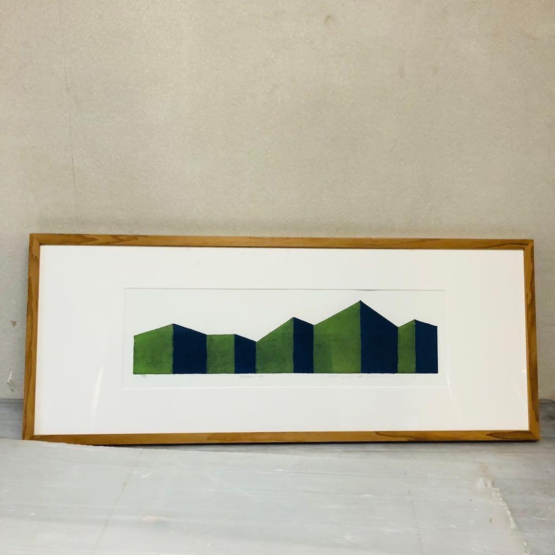 I61コレクション品✨黒木周 版画 クロスグラフ 額装品 アート作品 インテリア