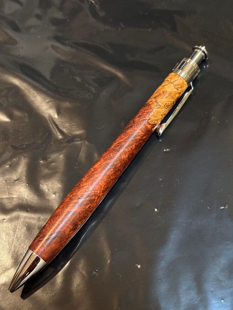 工房 楔 本花梨 瘤 紅白 スポルテッド 木軸 シャープペン 0.9mm