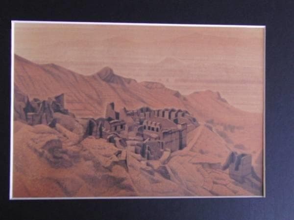 平山　郁夫、ガンダーラの遺跡、希少画集画、新品額装付、状態良好