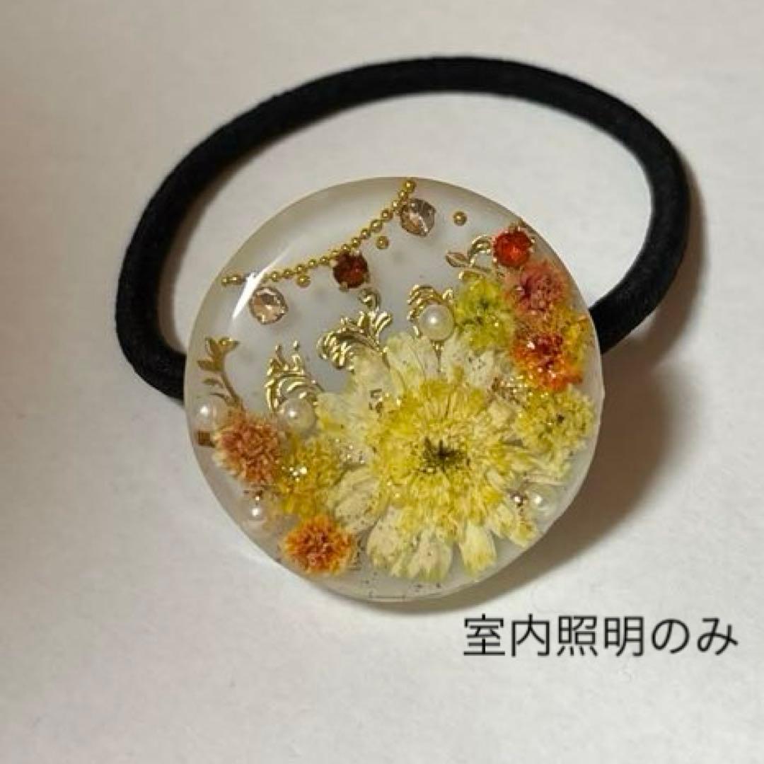 レジン　ヘアゴム　マトリカリア　イエロー　ホワイト　61