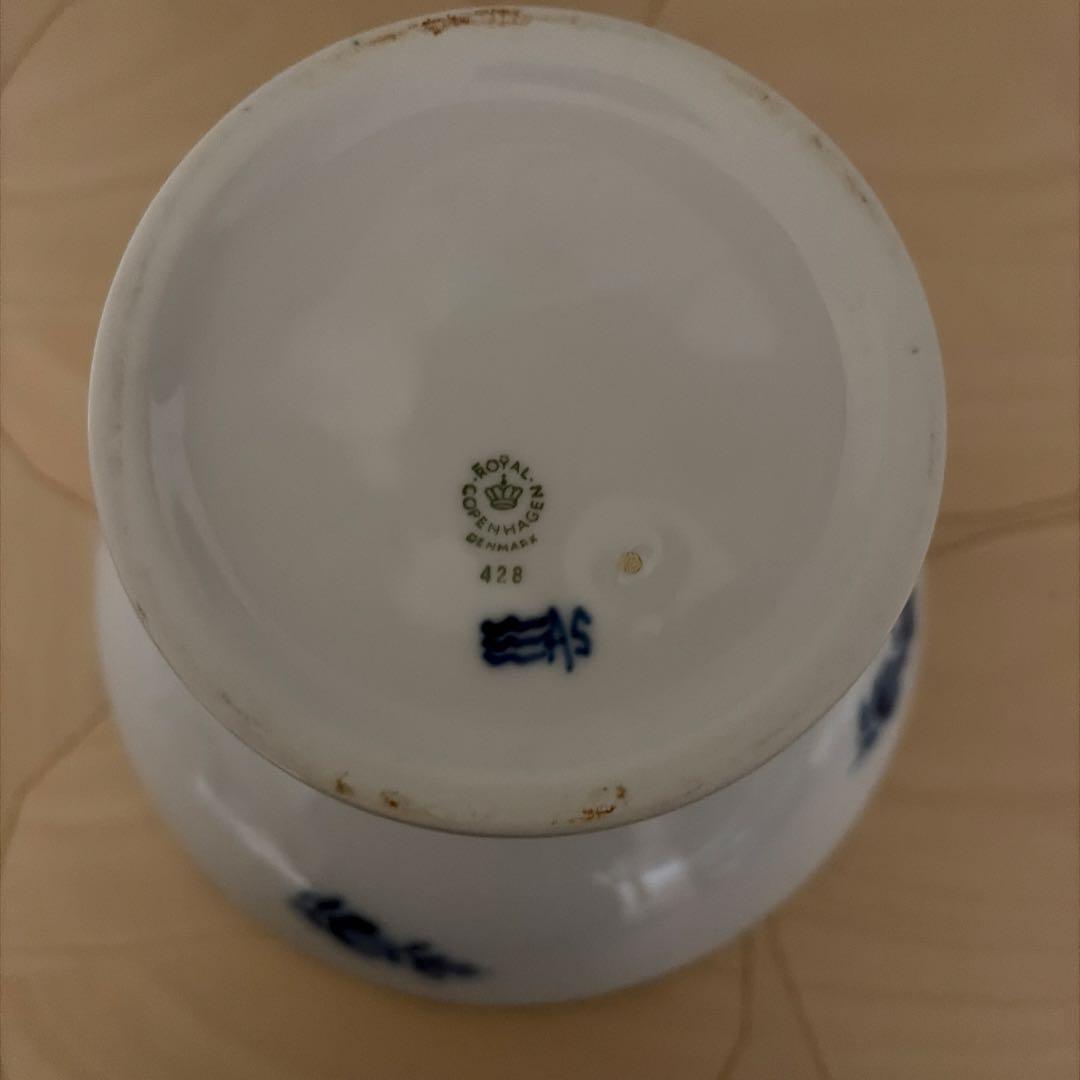 ロイヤルコペンハーゲン　コンポート皿　ブルーフラワー　カーブ