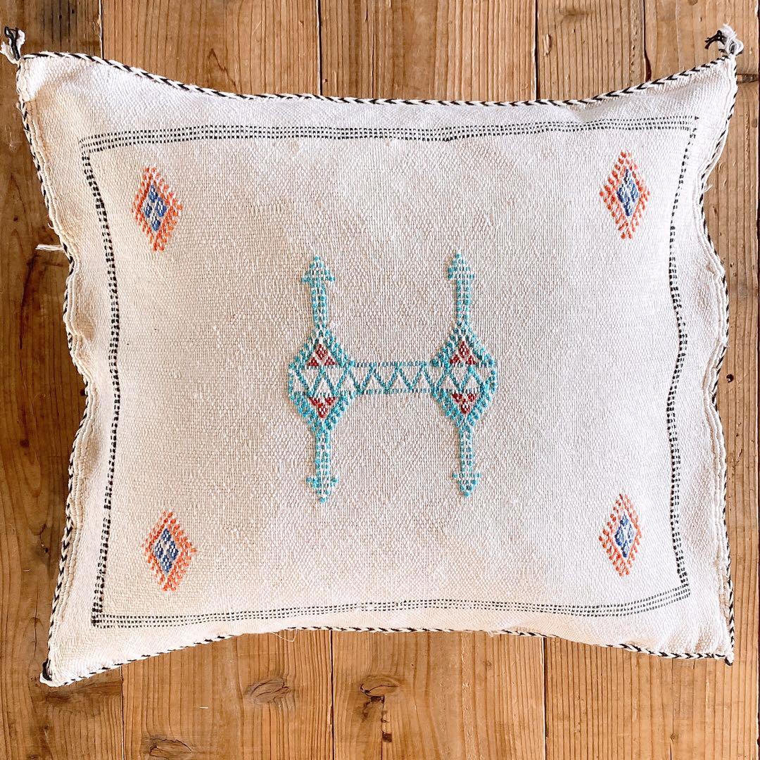 モロッコ製 カクタスシルク サブラ クッションカバー 約44×50cm