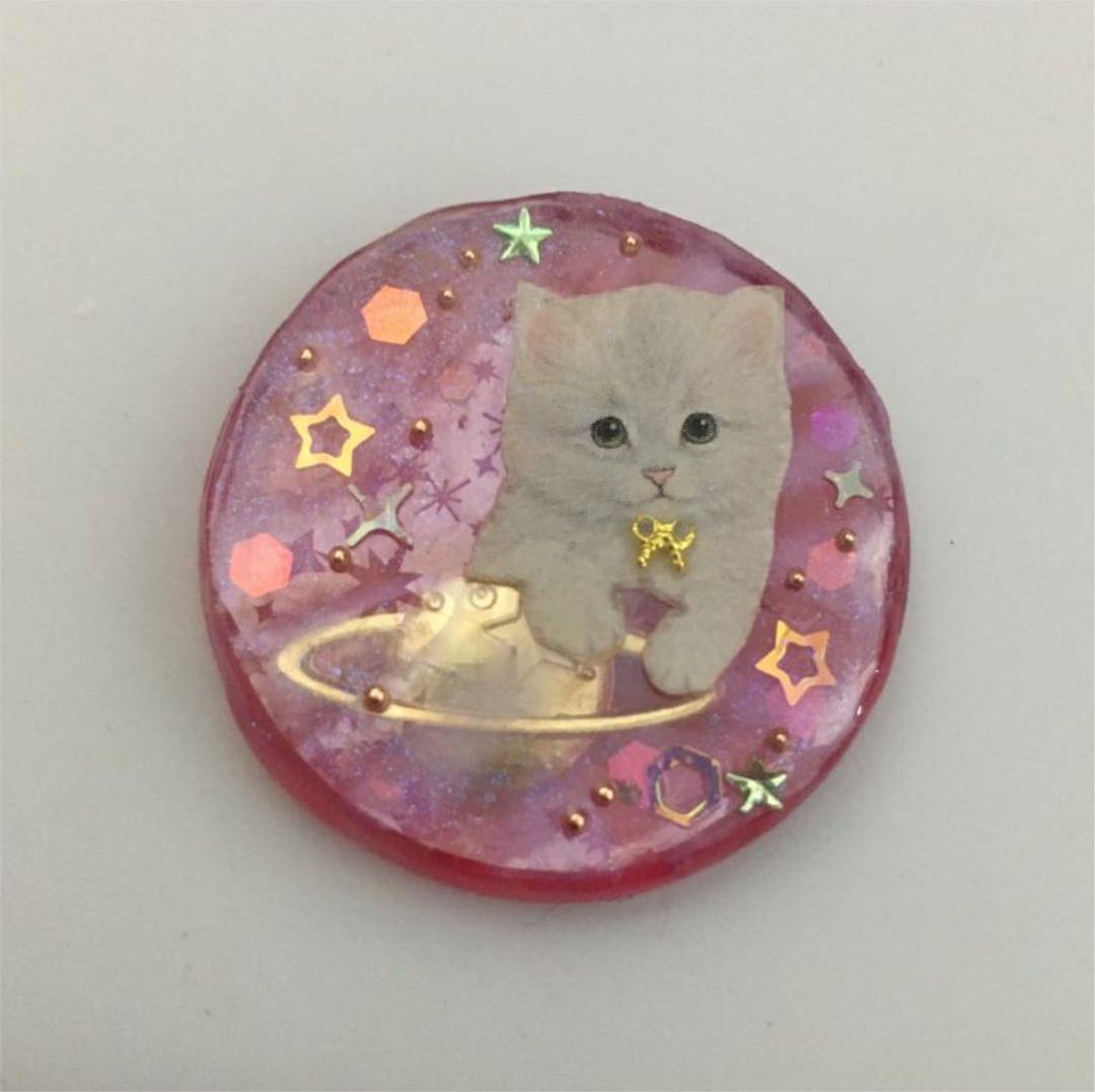 レジンヘアゴム、星くずギャラクシー猫ちゃん