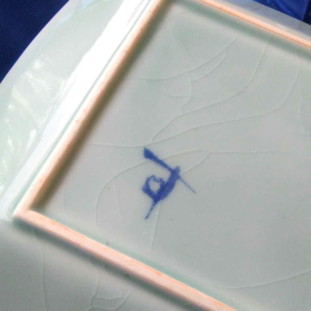 高井進☆　「椿」　桐箱入り　日本工芸会　飾り皿/角皿　作家物　新潟